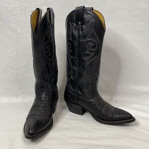 Nocona Womens Sz 4B Black Leather Boots